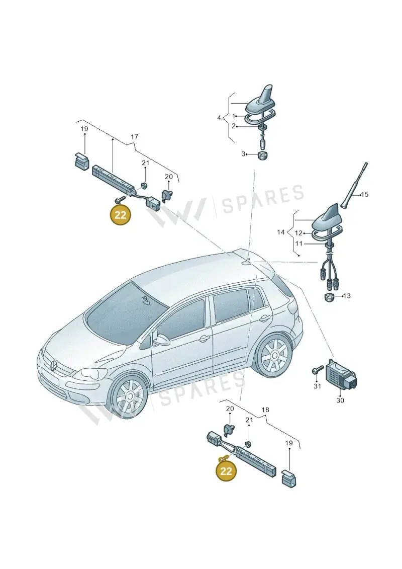 N01396921 — Volkswagen Golf Plus (2011-2014) diagram 650035100, position 22