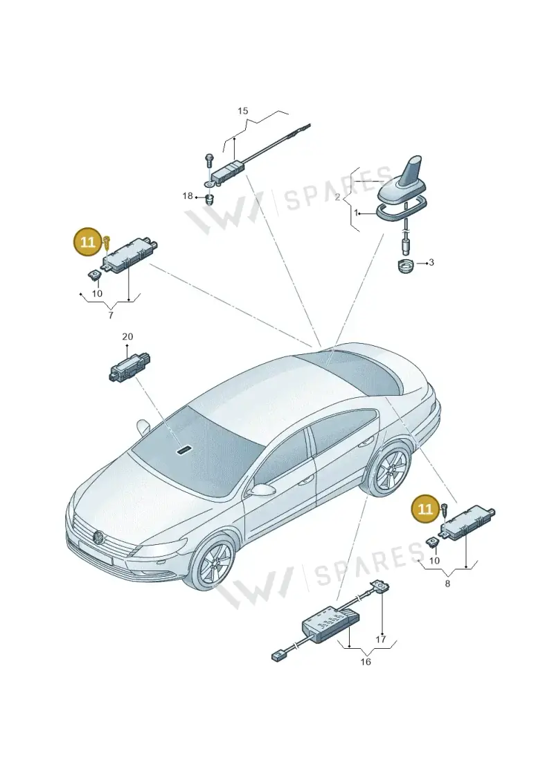 N01396921 — Volkswagen Passat CC (2011-2016) diagram 737035100, position 11