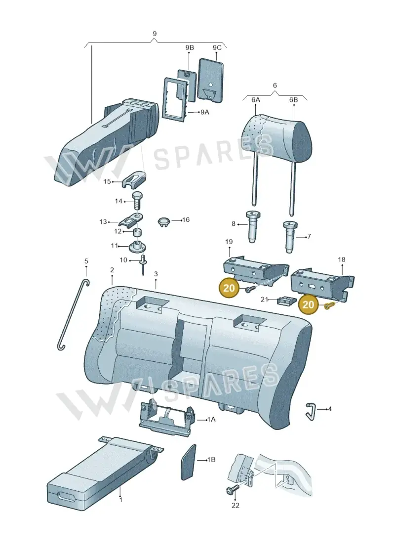 N0139802 — Volkswagen PASSAT/4MOTION/W8 (2002-2005) diagram 156885600, position 20