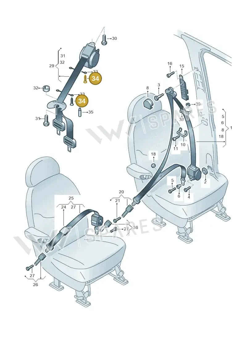 N0139972 — Volkswagen SHARAN/4MOTION (2005-) diagram 244857700, position 34