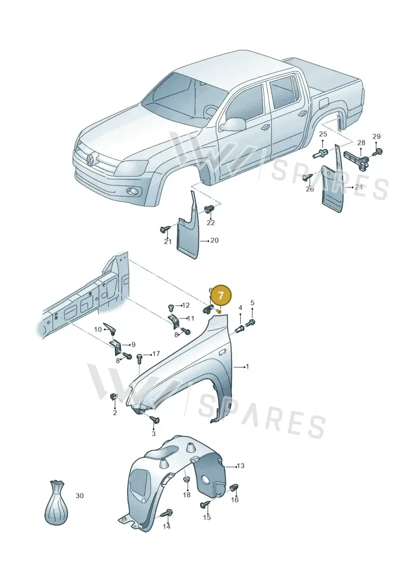 N0140325 — Volkswagen Amarok twin cab (2022-) diagram 894821000, position 7