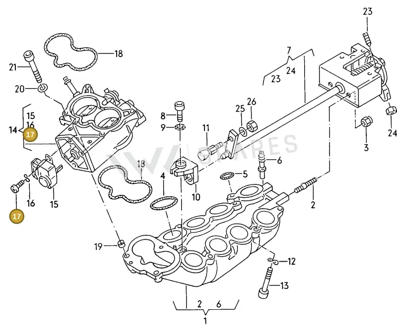 N0141112 — Audi A6/S6/Wg.qu.F>4A (1996-1997) diagram 090016400, position 17