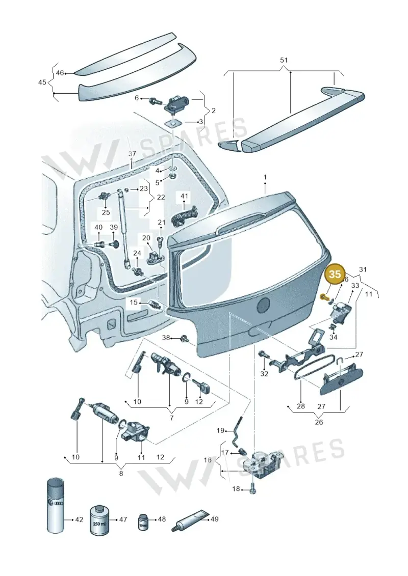 N0141233 — Volkswagen Polo (2011-2014) diagram 253827200, position 35