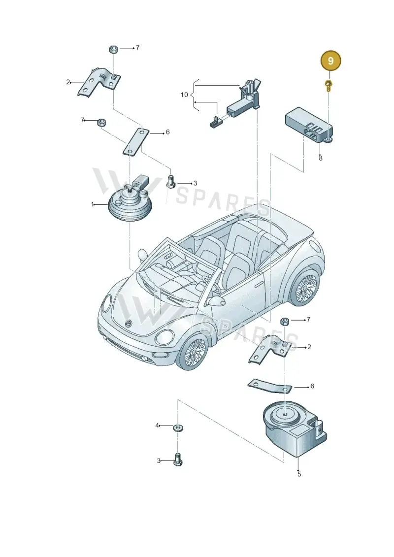 N0141313 — Volkswagen New Beetle Cabrio.     06> (2005-) diagram 470951200, position 9