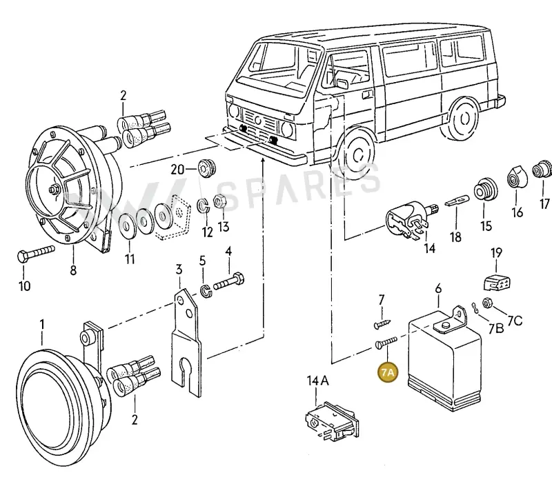 N0142691 — Volkswagen LT, LT 4x4 (28-55) (1989-1995) diagram 109121000, position 7A