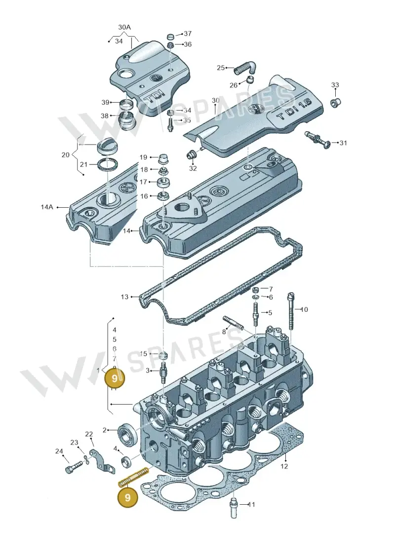 N0144083 — Volkswagen CADDY-KOMBI/KASTENW.   06> (2005-) diagram 121103450, position 9