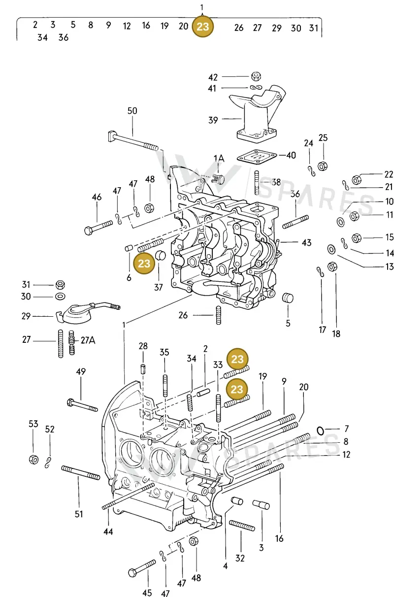 N0144289 — Volkswagen VW 1200 MEX. (1978-1985) diagram 011002000, position 23
