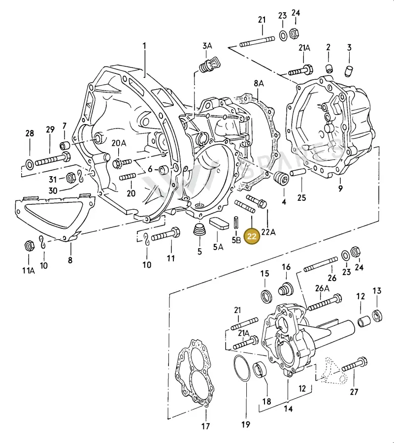N0144289 — Volkswagen Dasher (1973-1977) diagram 020041000, position 22