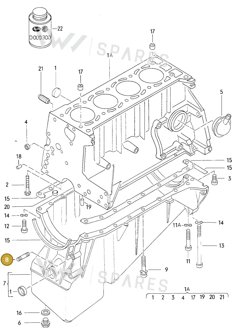 N0144289 — Volkswagen LT 28-40 F>28-d-007273 (1975-1982) diagram 030026000, position 8
