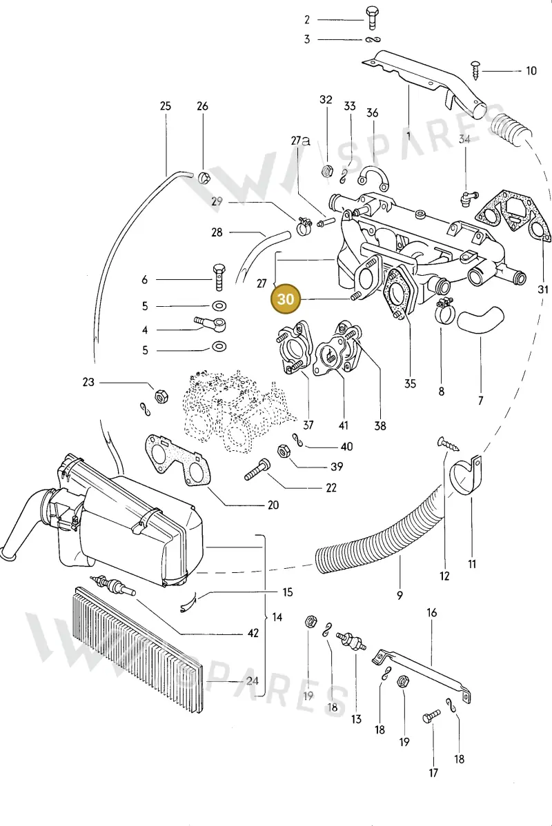 N01444312 — Volkswagen K 70 (1970-1975) diagram 035011000, position 30