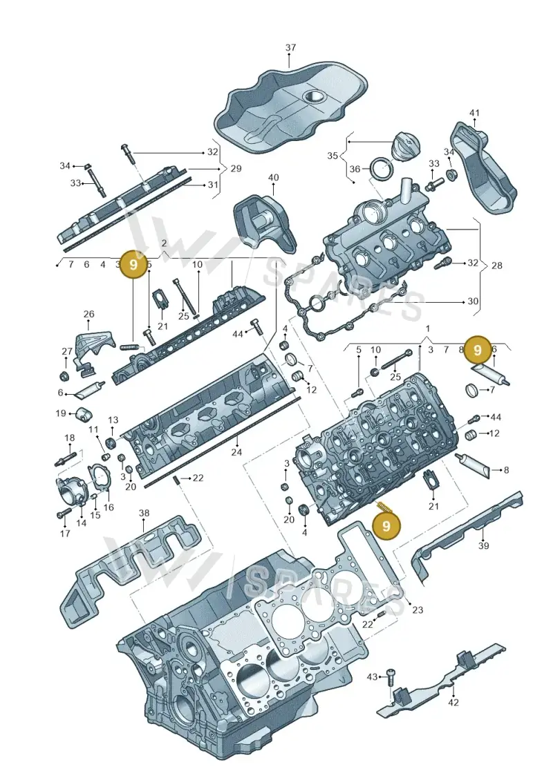 N0145555 — Volkswagen Touareg BlueMotion (2014-2018) diagram 693103450, position 9