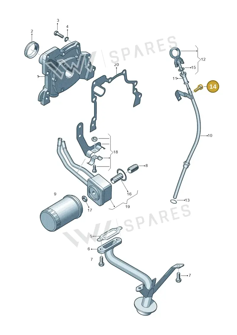 N01471015 — Volkswagen Golf estate (2009-2013) diagram 194115050, position 14