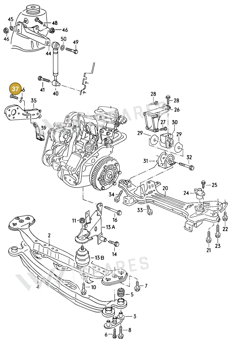 N01471211 — Volkswagen Jetta                  89 (1988-1989) diagram 064064000, position 37