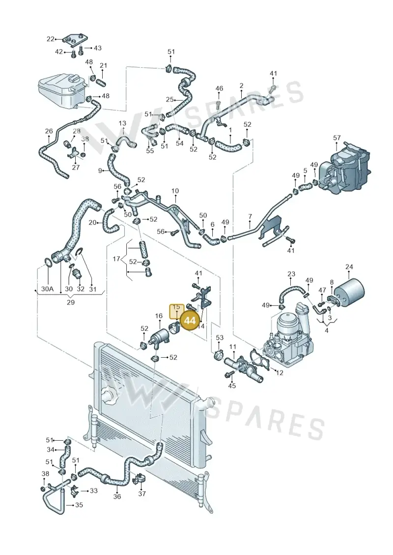N0147203 — Volkswagen Touareg                08> (2007-) diagram 616121540, position 44