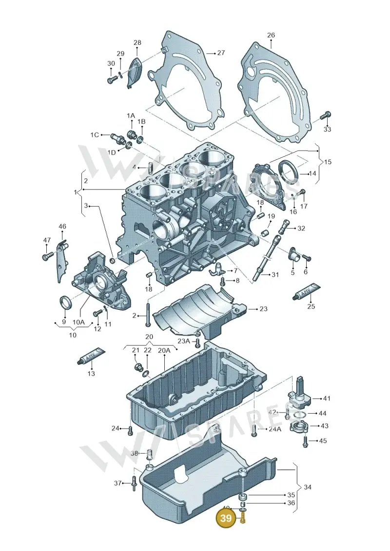 N0147236 — Volkswagen POLO (2001-2005) diagram 194103150, position 39