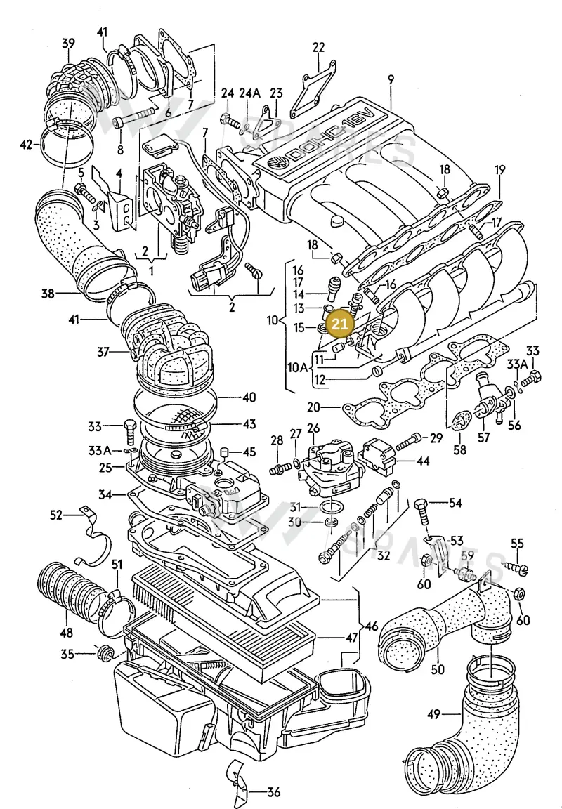 N01472615 — Volkswagen Jetta                  89 (1988-1989) diagram 064053500, position 21