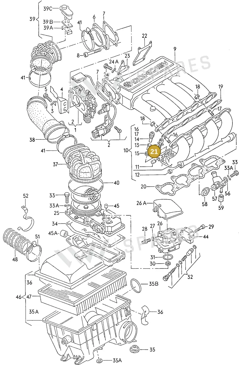 N01472615 — Volkswagen Passat (1991-1993) diagram 076039000, position 21