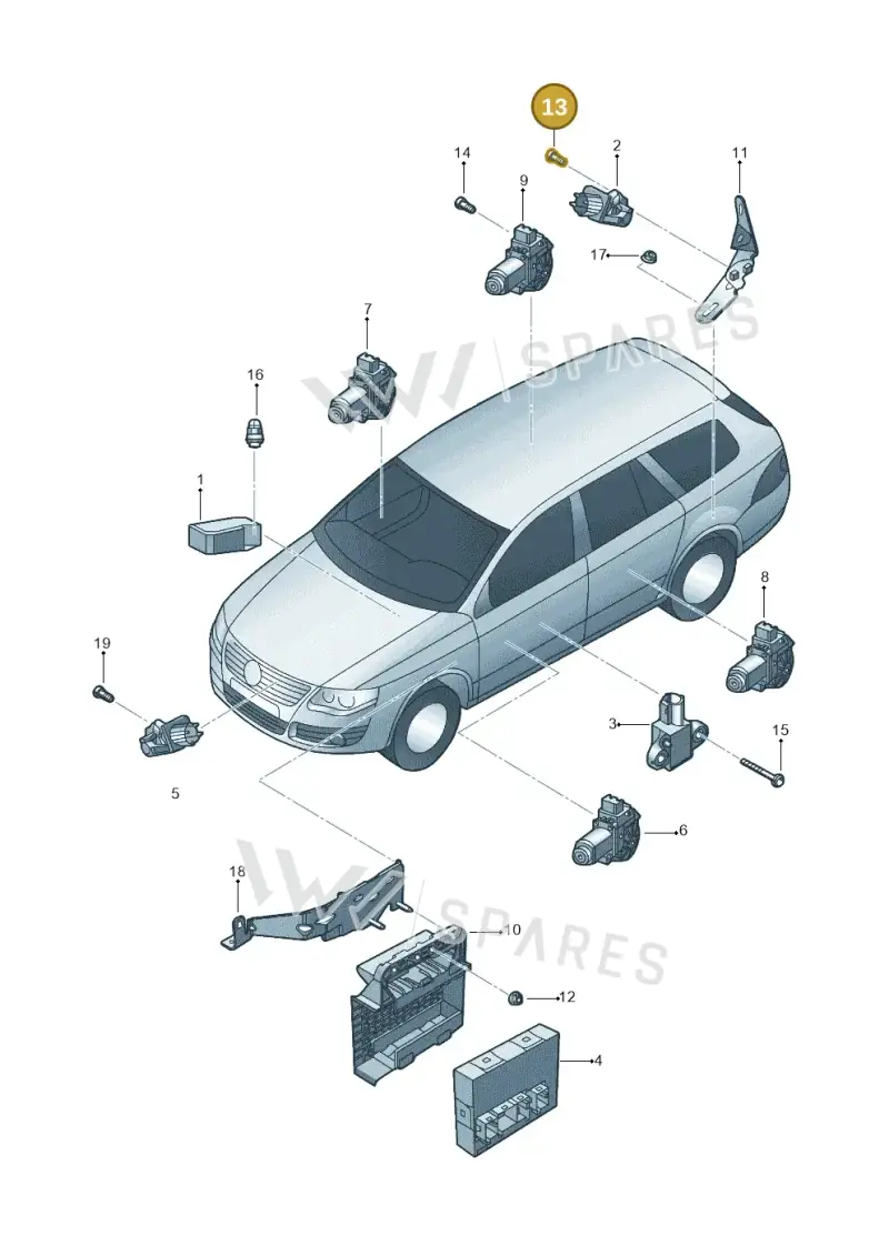 N0147804 — Volkswagen GOLF VARIANT           07> (2007-) diagram 614959100, position 13
