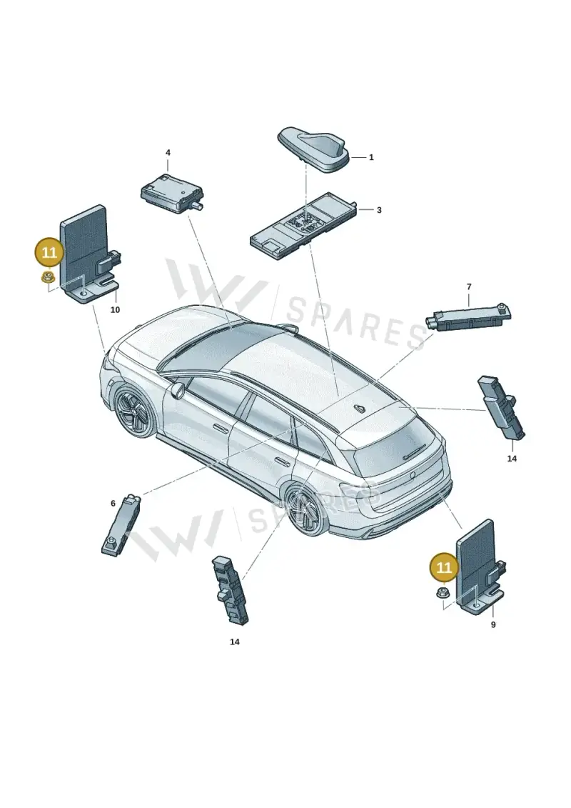 N01508210 — Volkswagen ID.7 Limousine Pro (2023-) diagram 14b035205, position 11