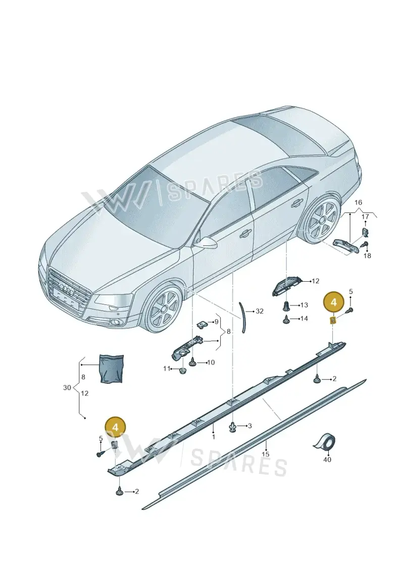N0154374 — Audi A8 (2013-2018) diagram 771853200, position 4