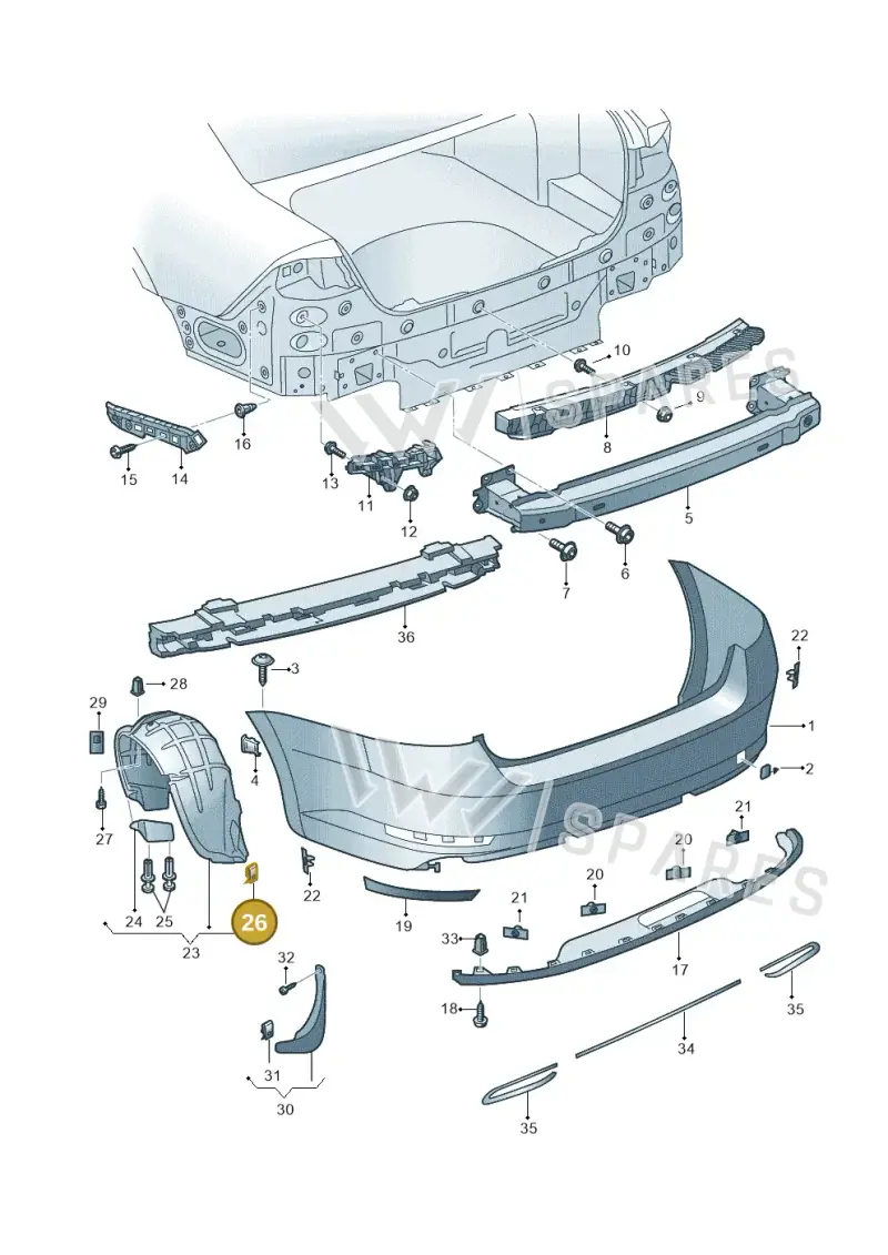 N0154374 — Skoda Superb Combi (2015-2024) diagram 851807500, position 26