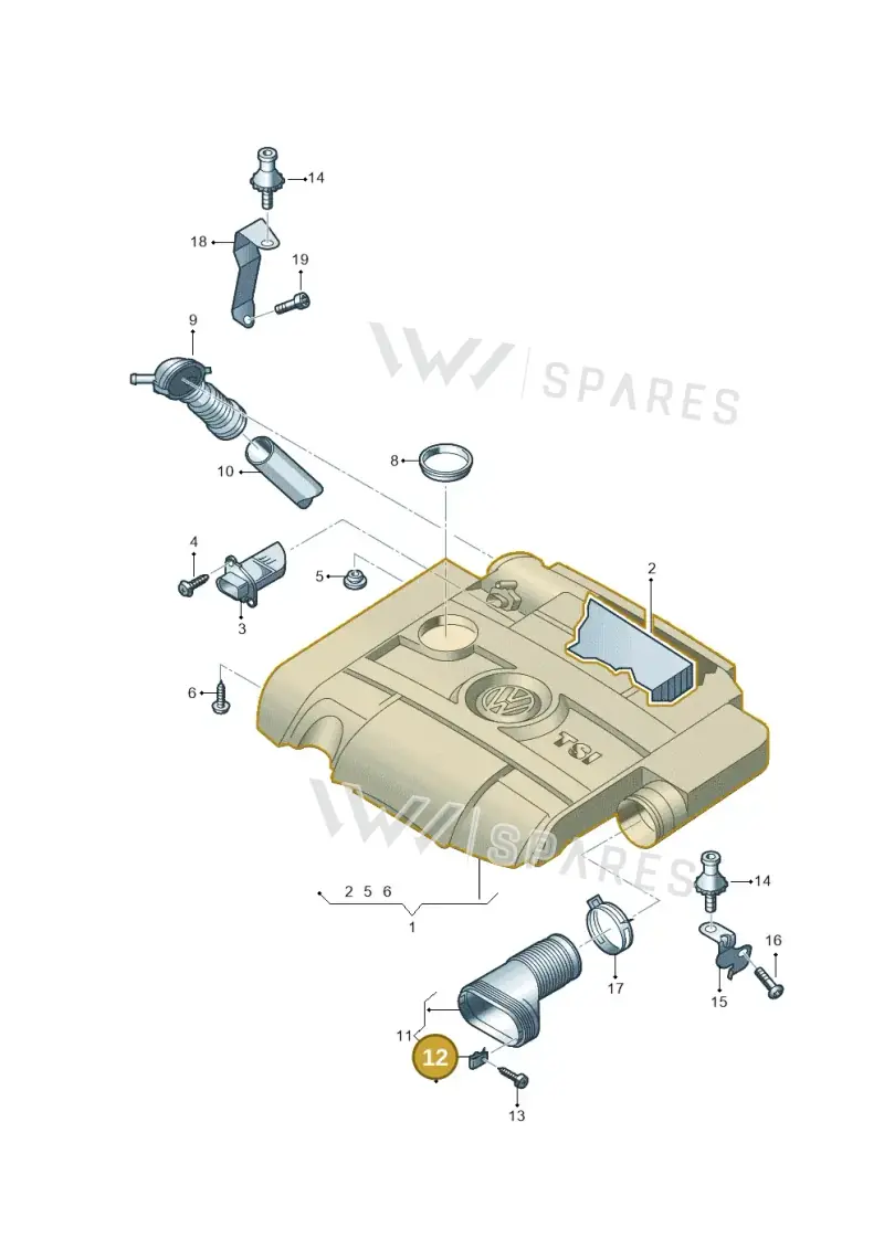N0154487 — Volkswagen Scirocco 2.0 (2014-2017) diagram 786129700, position 12