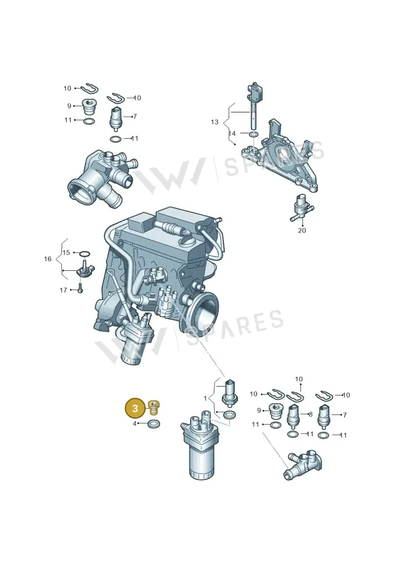 N0160243 — Volkswagen Polo (2010-2015) diagram 253919400, position 3