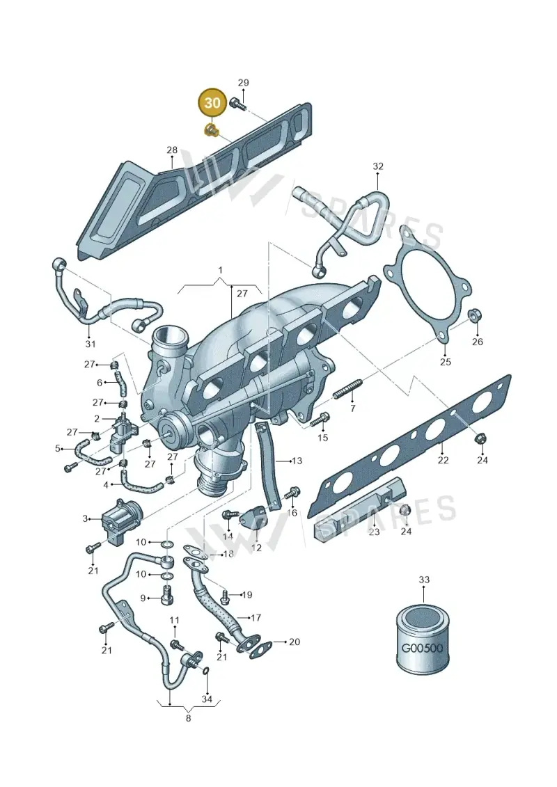 N0160255 — Volkswagen Amarok twin cab (2016-2022) diagram 647145600, position 30