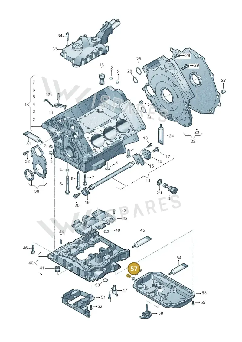 N0160276 — Volkswagen Touareg BlueMotion (2014-2018) diagram 693103050, position 57