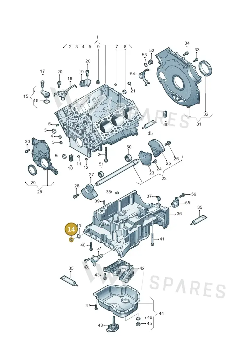 N0160293 — Volkswagen Touareg (2010-2012) diagram 616103250, position 14