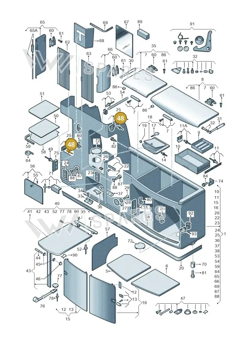 N0161671 — Volkswagen California Camper (2011-2015) diagram 452068000, position 48