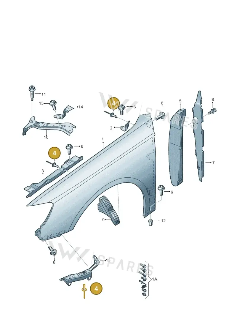 N0161857 — Audi A3 Sportback (2016-2020) diagram 890821000, position 4