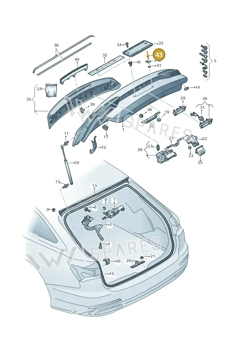 N0162023 — Audi RS6 Avant (2019-2025) diagram 537827000, position 43
