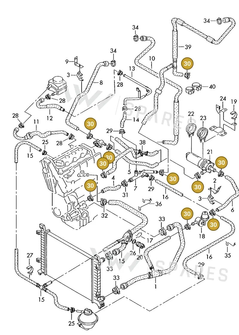 N0164031 — Volkswagen LT, LT 4X4 (2003-2006) diagram 176121600, position 30