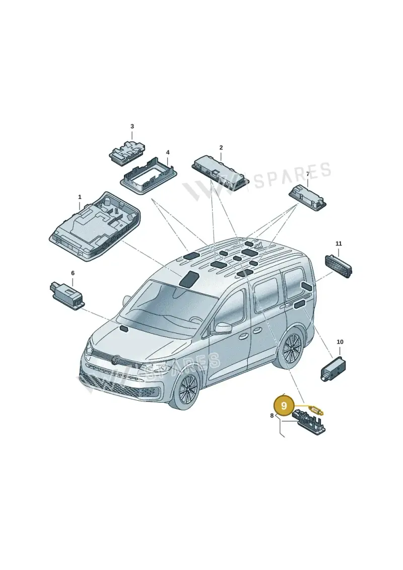 N0177234 — Volkswagen Caddy Maxi Kombi (2020-2024) diagram 2ka947000, position 9