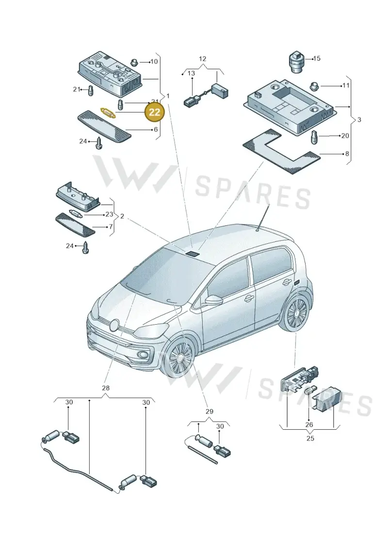 N0177234 — Volkswagen Up! 1.0 BlueMotion (2016-2023) diagram 892947000, position 22