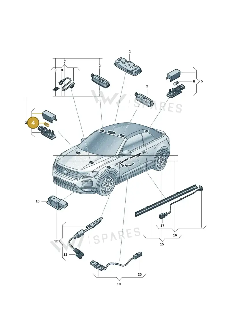 N0177522 — Volkswagen T-Roc convertible 1.5 (2019-2024) diagram 2gk947000, position 4
