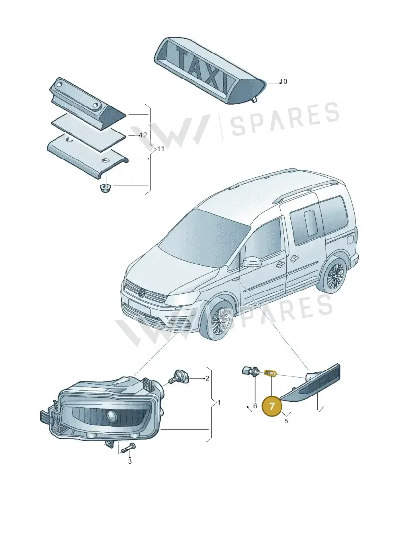 N01775311 — Volkswagen Caddy kombi (2015-2020) diagram 866941400, position 7