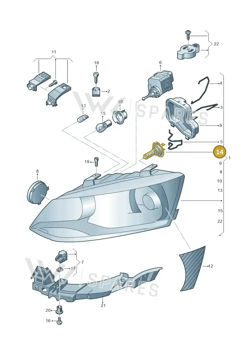 N0177632 — Volkswagen Polo (2012-2014) diagram 672941000, position 14