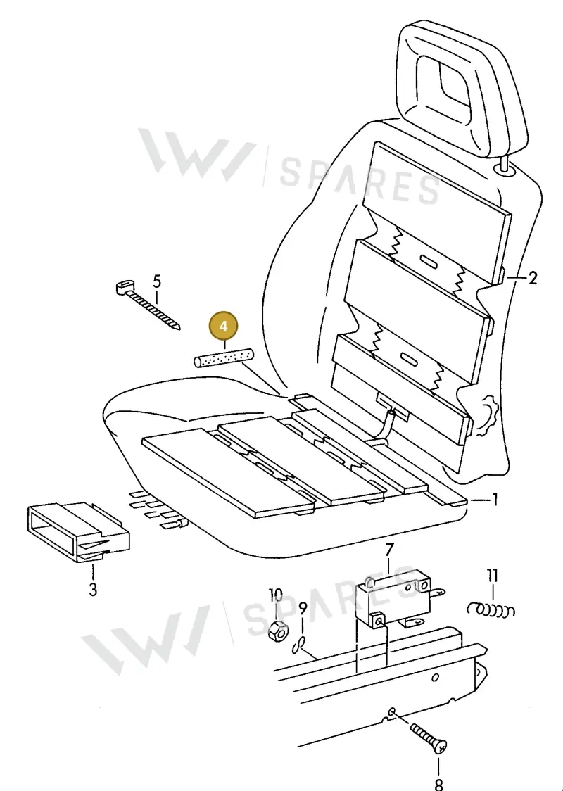 N0180075 — Audi 90                93 (1992-1993) diagram 118963100, position 4
