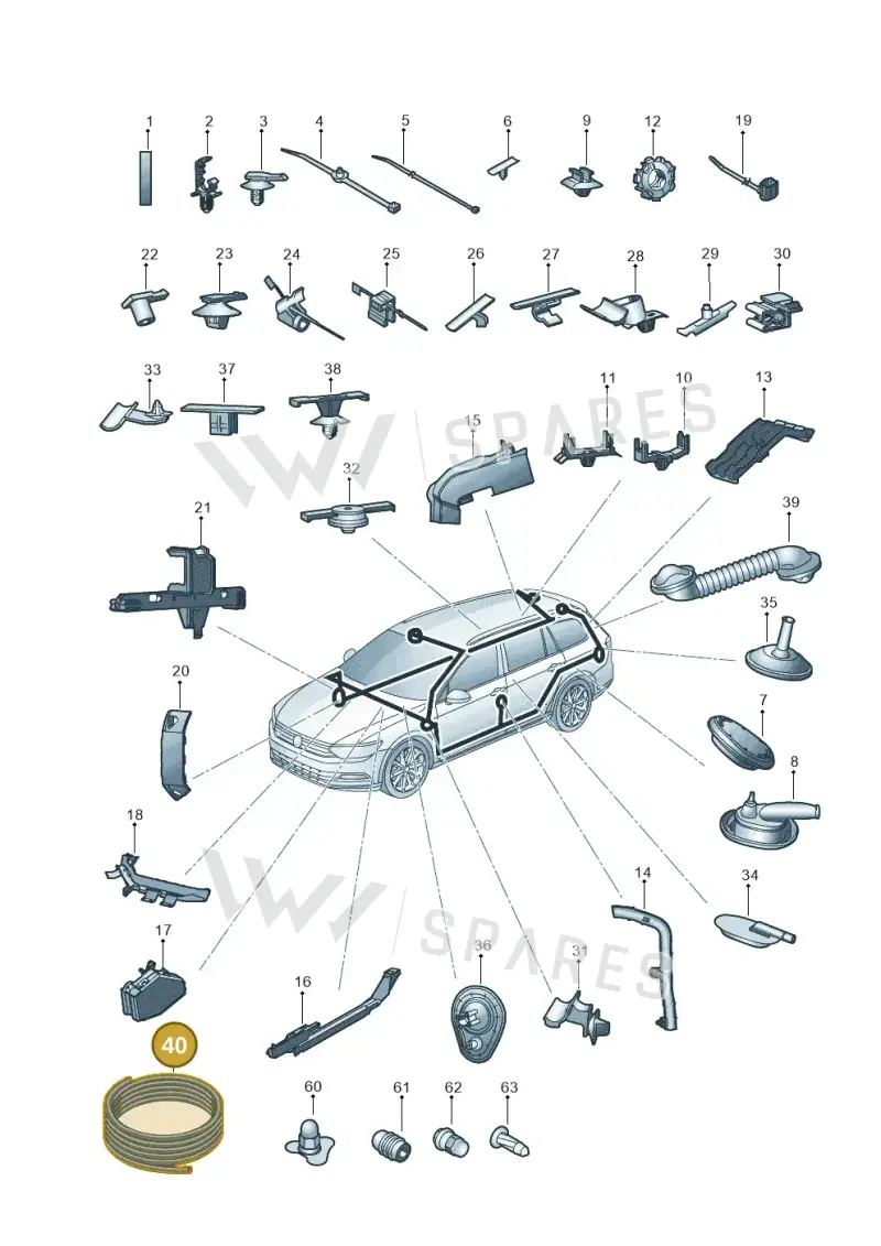 N0180077 — Volkswagen Passat Saloon (2014-2024) diagram 793971920, position 40