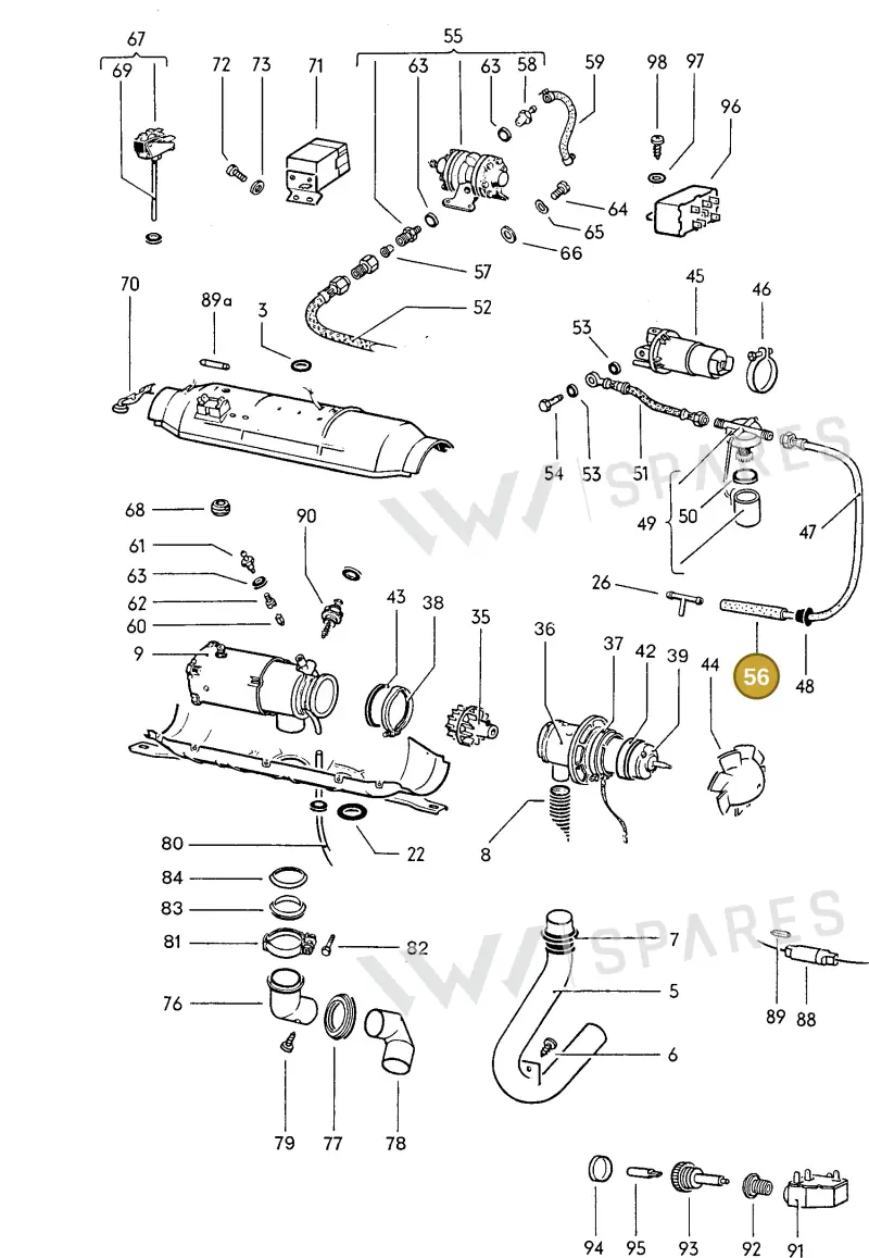 N0180141 — Volkswagen Type 3 (1961-1973) diagram 033038200, position 56