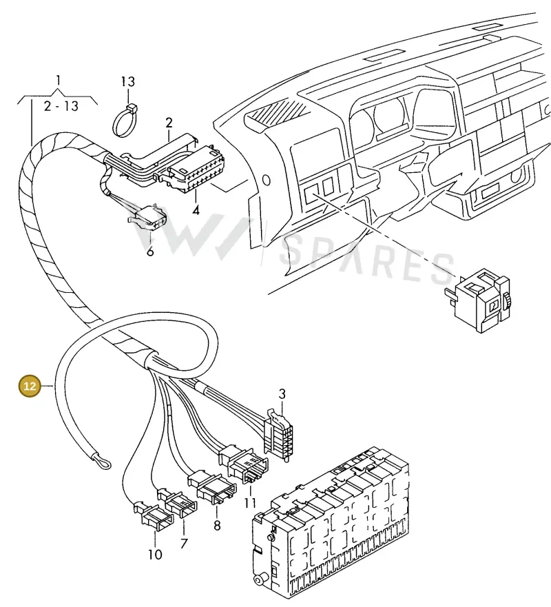 N0180141 — Volkswagen TRANSPORTER SYNCRO (1996-2003) diagram 179971820, position 12
