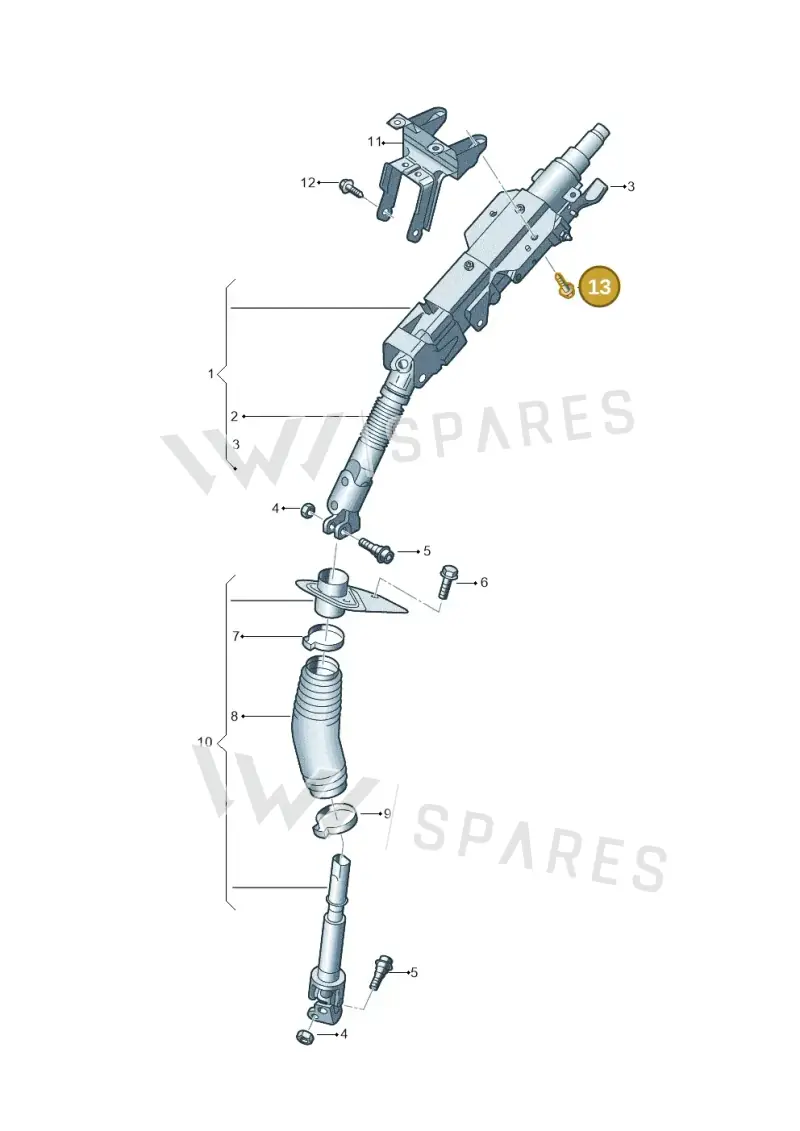 N01950211 — Volkswagen Transp. caravelle (2008-2009) diagram 661419300, position 13