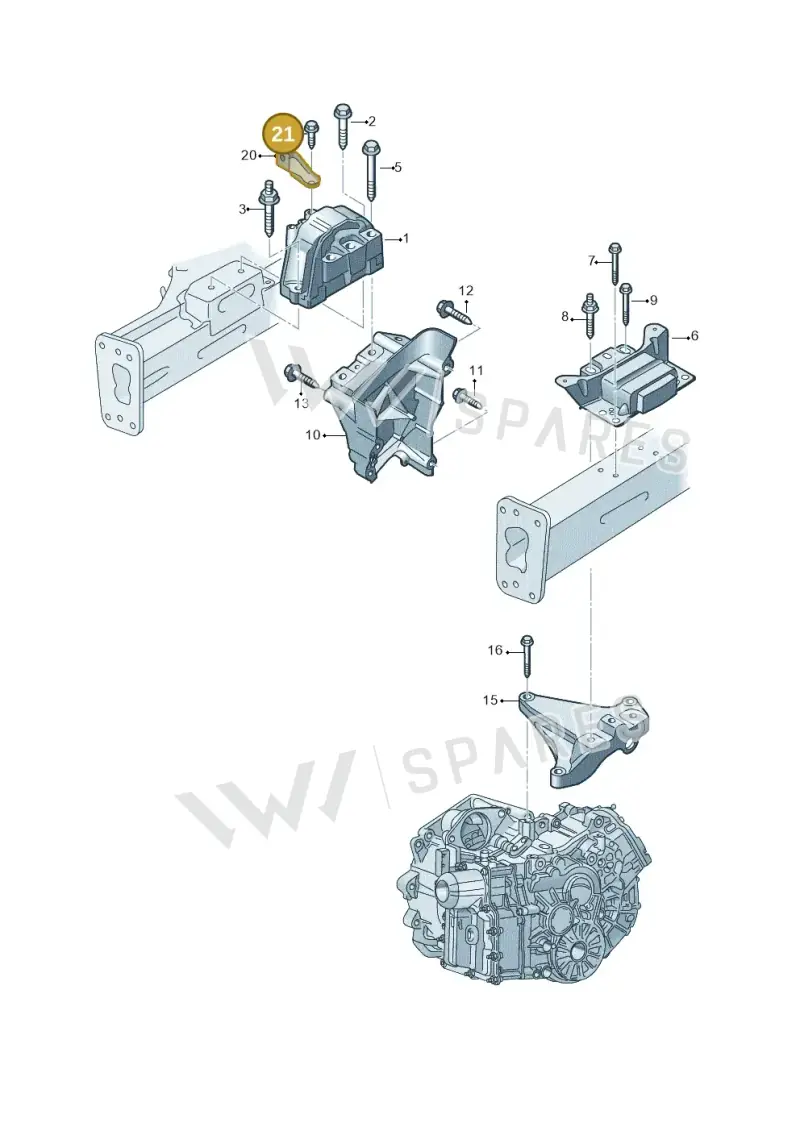 N01950213 — Volkswagen Jetta 1.4 (2014-2017) diagram 866199250, position 21