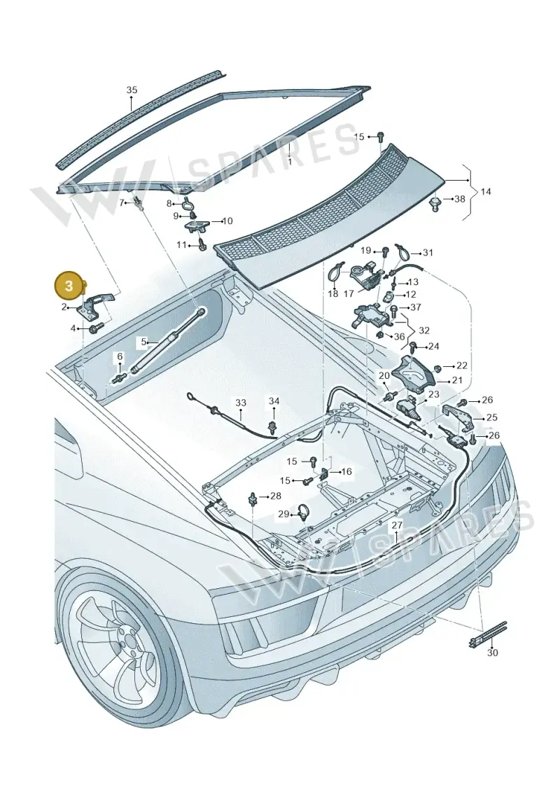 N0195309 — Audi R8 Spyder (2015-2024) diagram 872827000, position 3