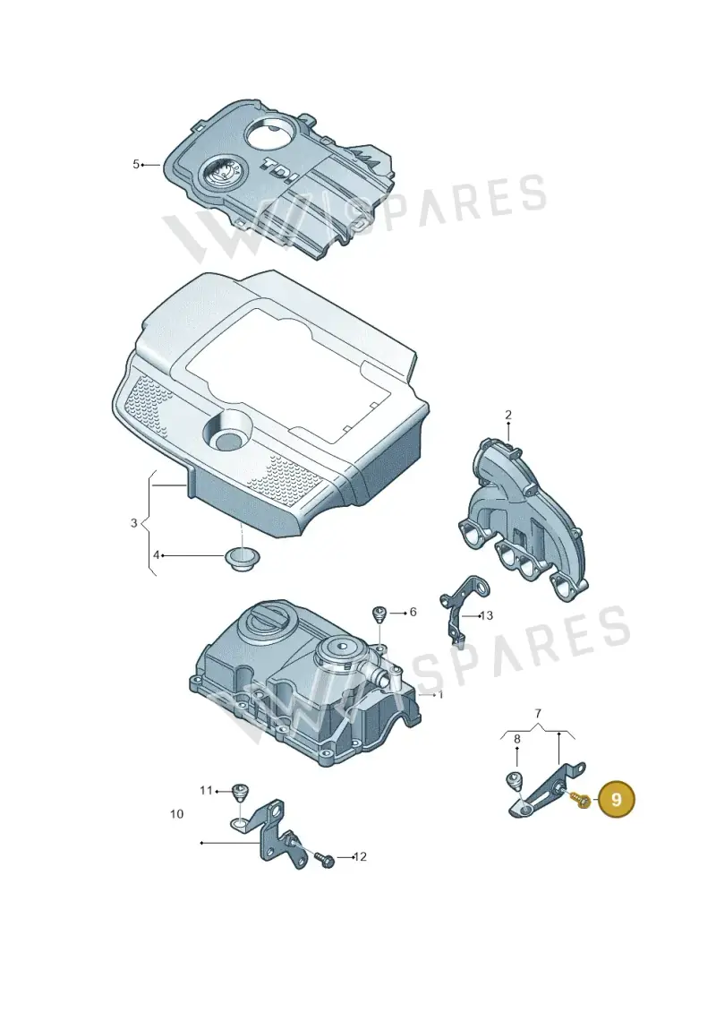 N0197006 — Volkswagen Polo (2008-2009) diagram 461103720, position 9