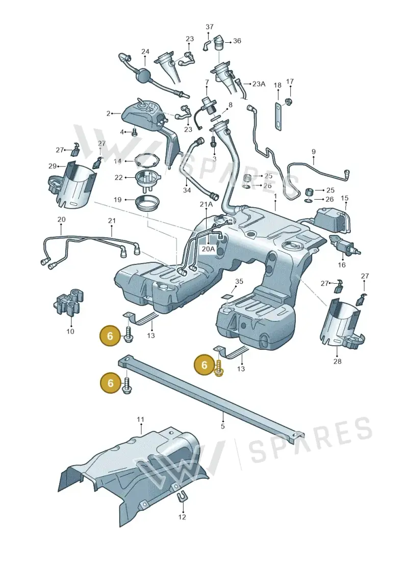 N0197006 — Volkswagen Phaeton 4motion (2010-2016) diagram 710201050, position 6