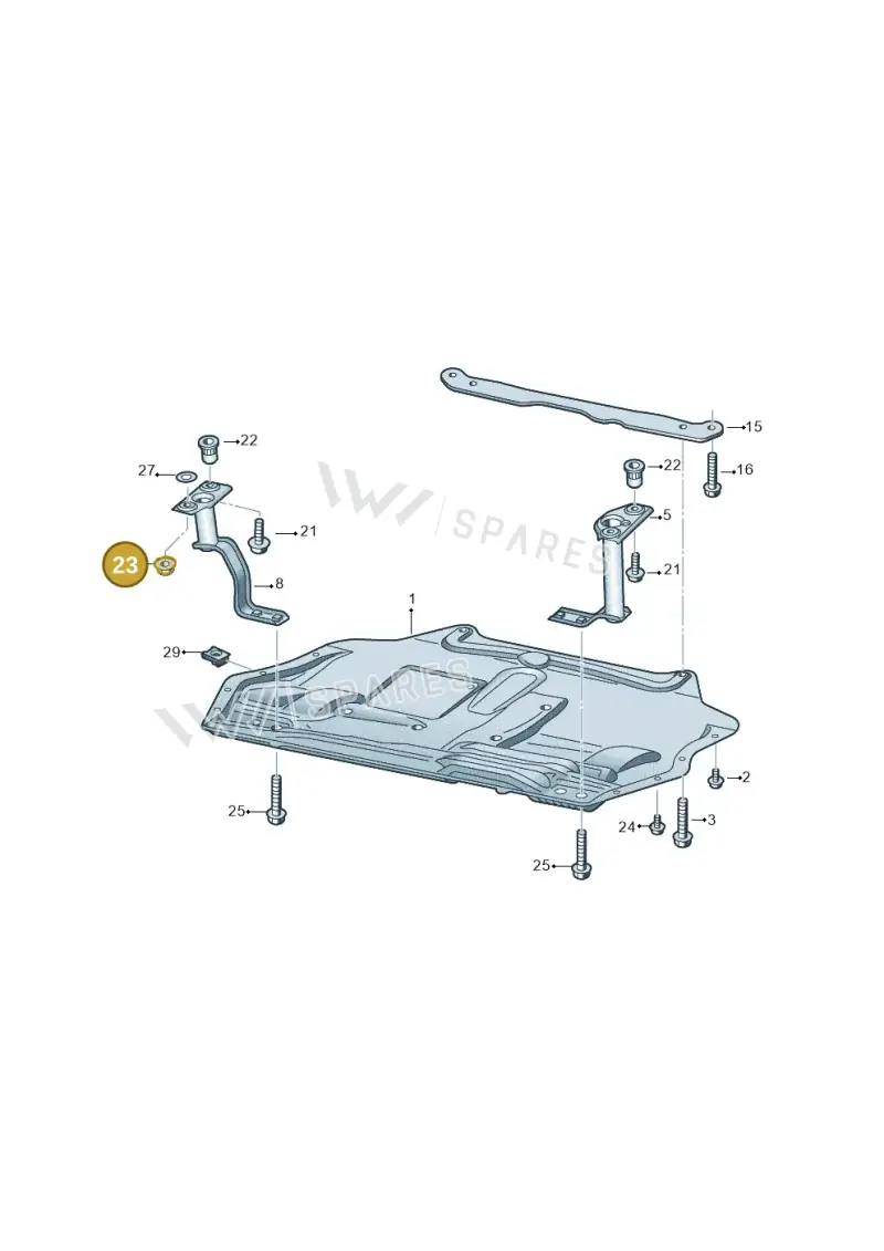 N0197006 — Volkswagen Caddy kombi (2015-2020) diagram 866825020, position 23