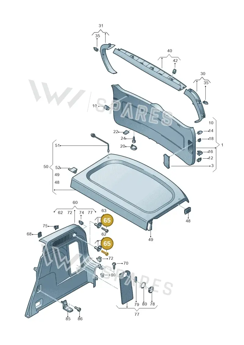 N0200005 — Volkswagen Tiguan 4Motion (2011-2018) diagram 634867800, position 65